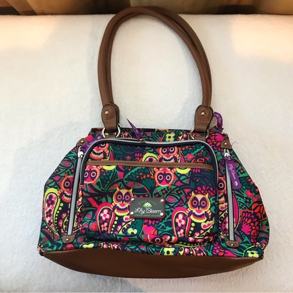 Lily Bloom Bags Lily Bloom Landon Triple Section Owlilver Satchel